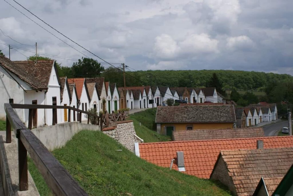 Palkonyai gasztorfalu, a faluvégi domboldalt uraló pincesor