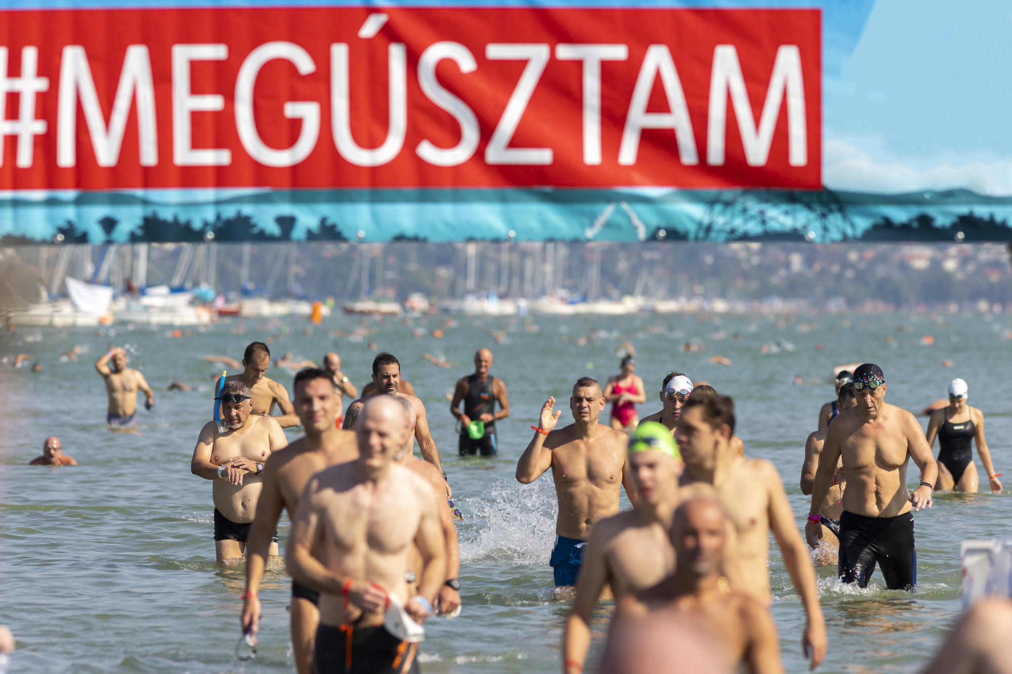 Több mint 12.000 ember ugrott vízbe a jubileumi, 40. Balaton-átúszáson
