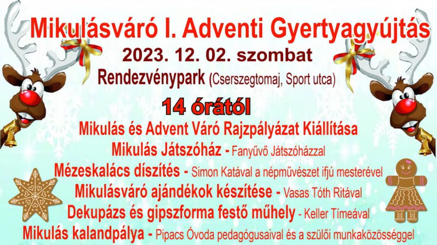 Mikulás ünnepség és gyertyagyújtás 2023 Cserszegtomaj