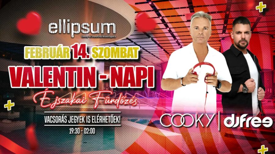Valentin-napi éjszakai fürdőzés az Ellipsum Élményfürdőben 2026