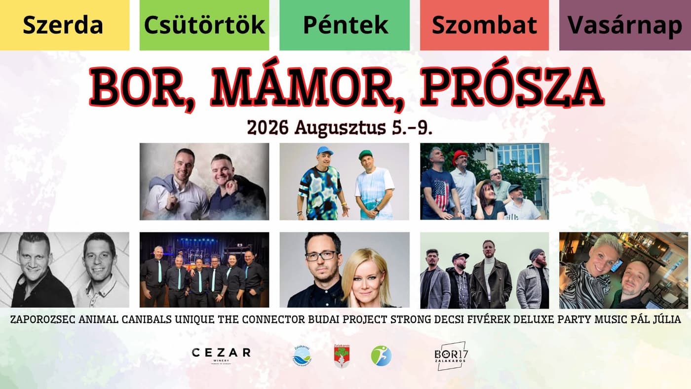 Bor, Mámor, Prósza 2026 Zalakaros