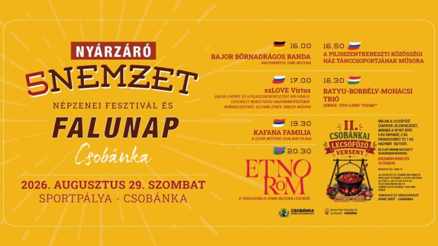 5 Nemzet Népzenei Fesztivál és Falunap 2026 Csobánka