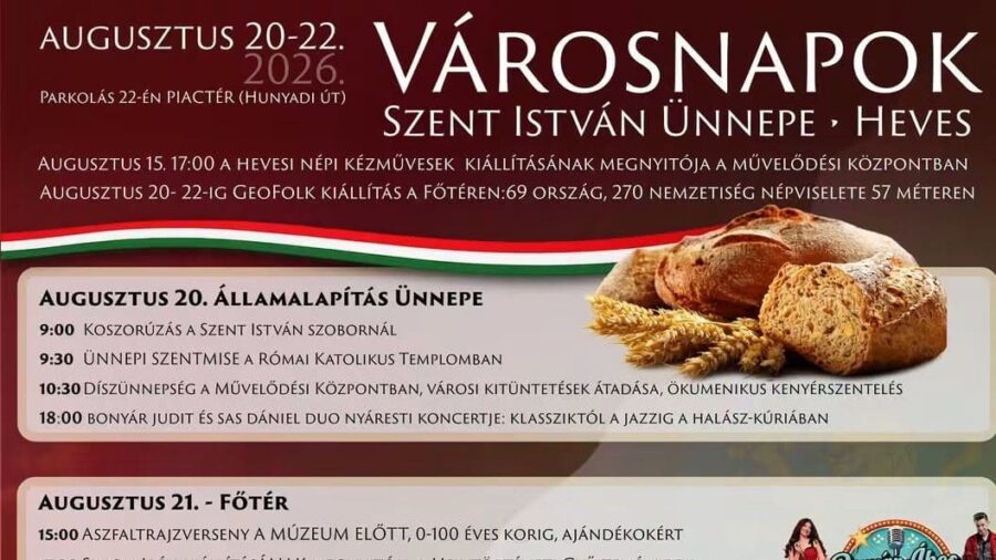 Szent István Ünnepe, Heves Városnapok 2026