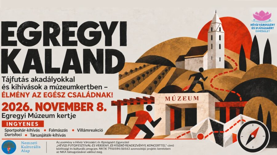 Egregyi Kaland tájfutóverseny akadályokkal és kihívás a Múzeumkertben 2026 Hévíz